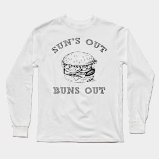 Sun´s out buns out summertime vibes shirt Long Sleeve T-Shirt